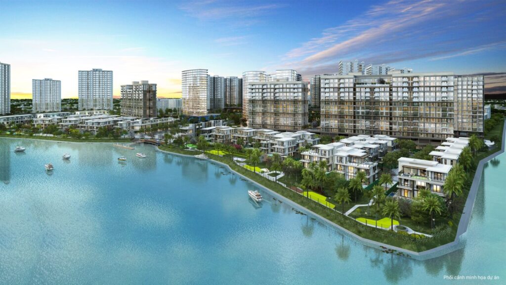 Phối cảnh The Mizuki ven sông trong khu đô thị Mizuki Park
