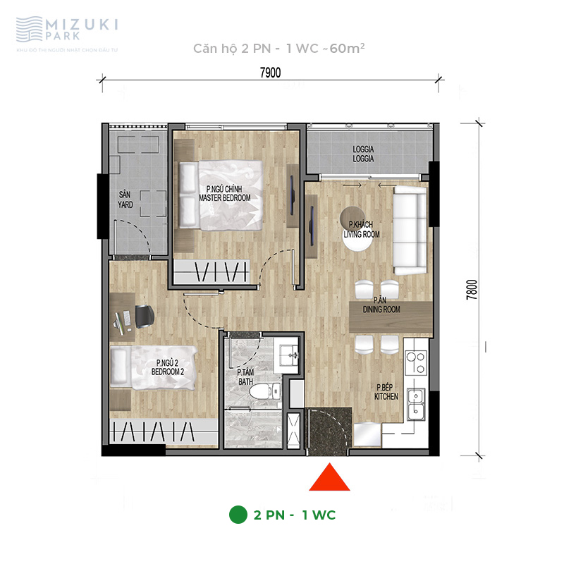 canho 2pn 1wc 60m2