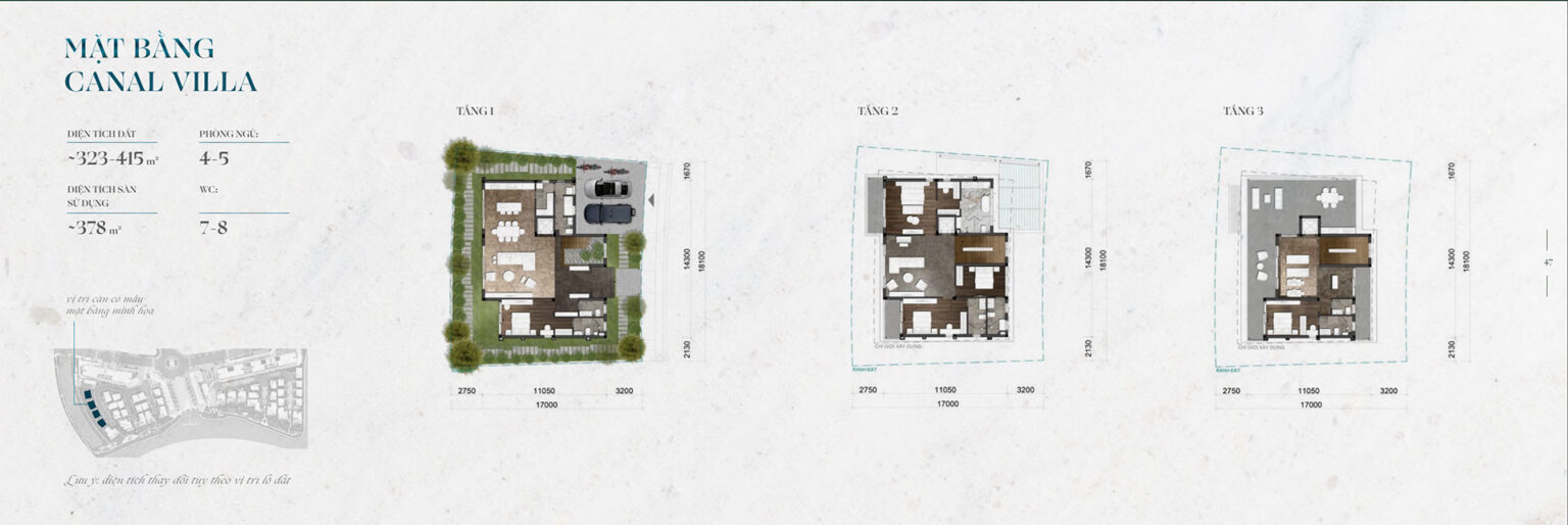 Mặt bằng Canal Villa The Mizuki