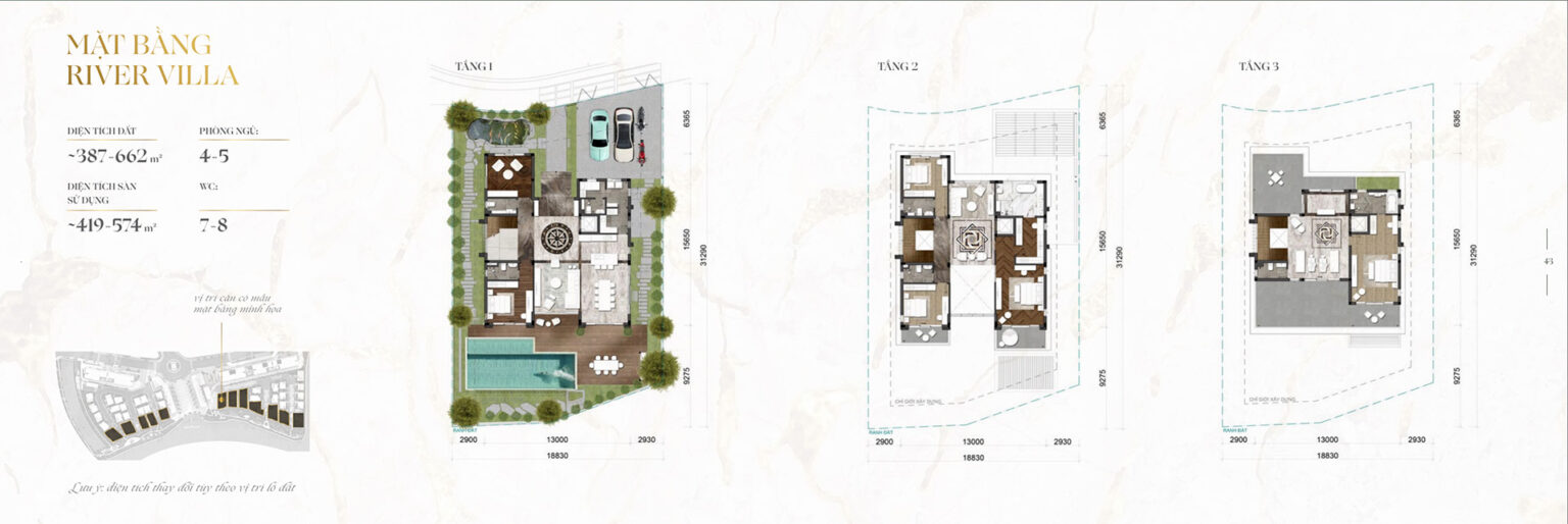 Mặt bằng River Villa The Mizuki