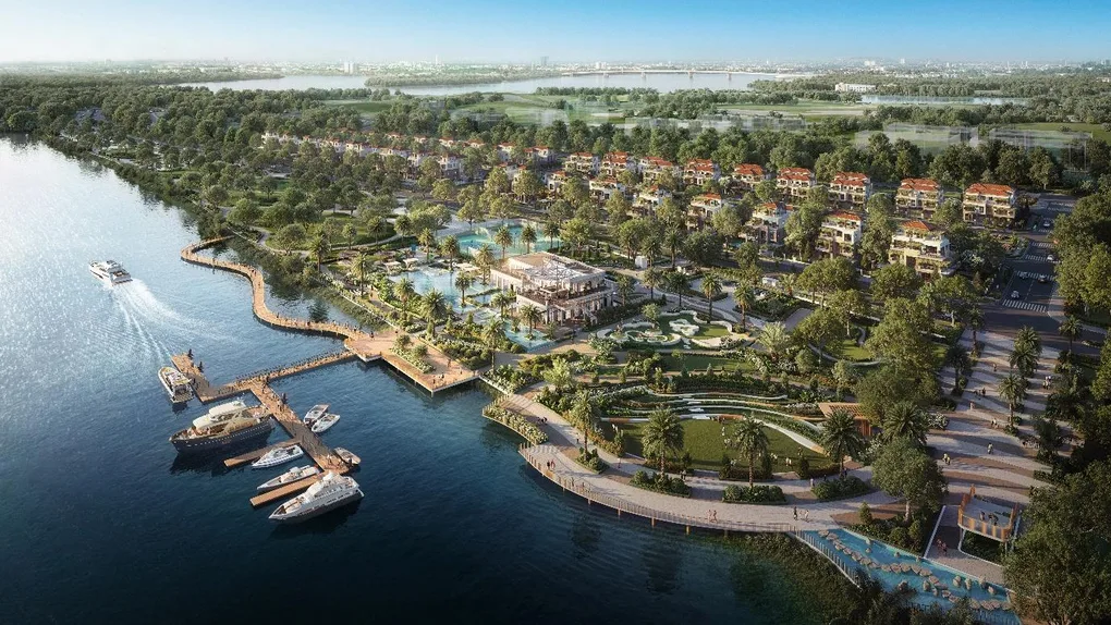 Bến du thuyền nội khu tại dự án Elyse Island nhìn từ trên cao