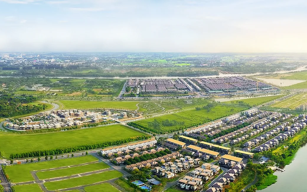 Toàn cảnh khu đô thị Waterpoint của Nam Long bên sông Vàm Cỏ Đông, Tây Ninh
